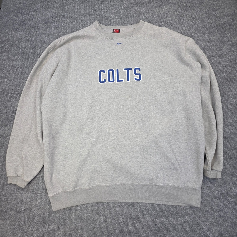 Vintage Nike Team Indianapolis Colts Sweatshirt Men XXL Gray Embroidered NFL